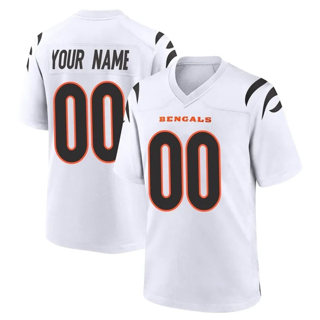 Tlead Custom C.Bengals White Home Game Any Name & Numbers Stitched Jerseys