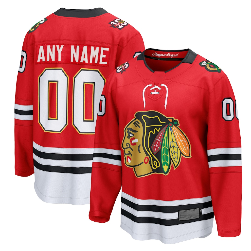 Tlead Custom C.Blackhawks Red Centennial Breakaway Jerseys