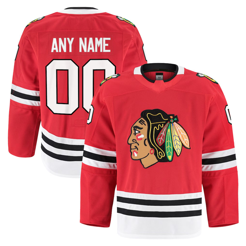 Tlead Custom C.Blackhawks Red Home Authentic Pro Jerseys