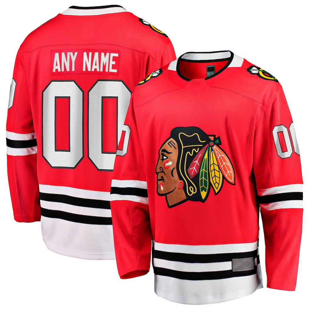 Tlead Custom C.Blackhawks Red Home Breakaway Jerseys