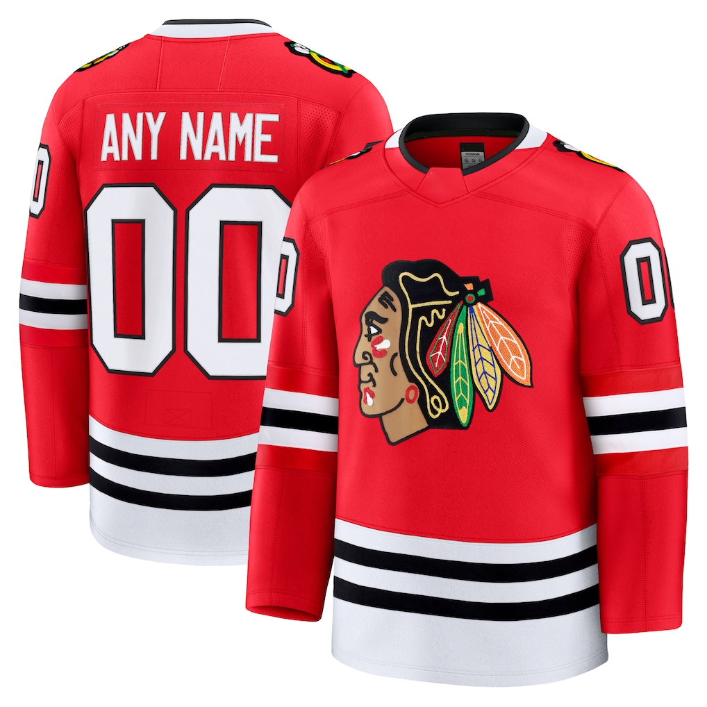 Tlead Custom C.Blackhawks Red Home Premium Jerseys