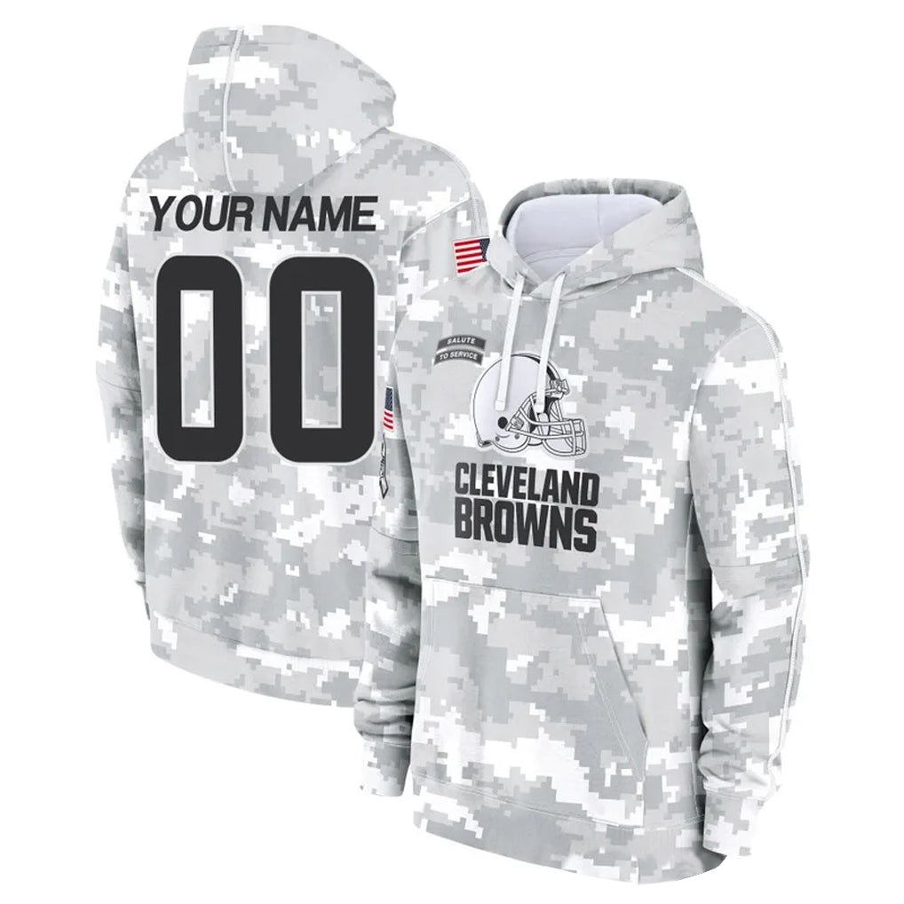 Tlead Custom C.Browns Arctic Camo Salute to Service Hoodies Limited Any Name & Numbers Stitched Jerseys