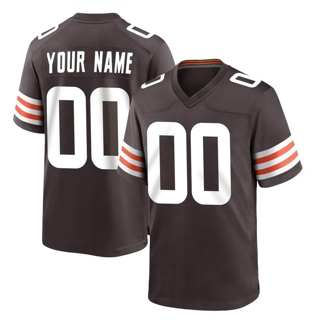Tlead Custom C.Browns Brown Home Game Any Name & Numbers Stitched Jerseys