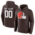 Tlead Custom C.Browns Brown Primetime Logo Hoodie Any Name & Numbers Stitched Jerseys
