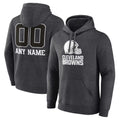 Tlead Custom C.Browns Charcoal Primetime Logo Hoodie Any Name & Numbers Stitched Jerseys