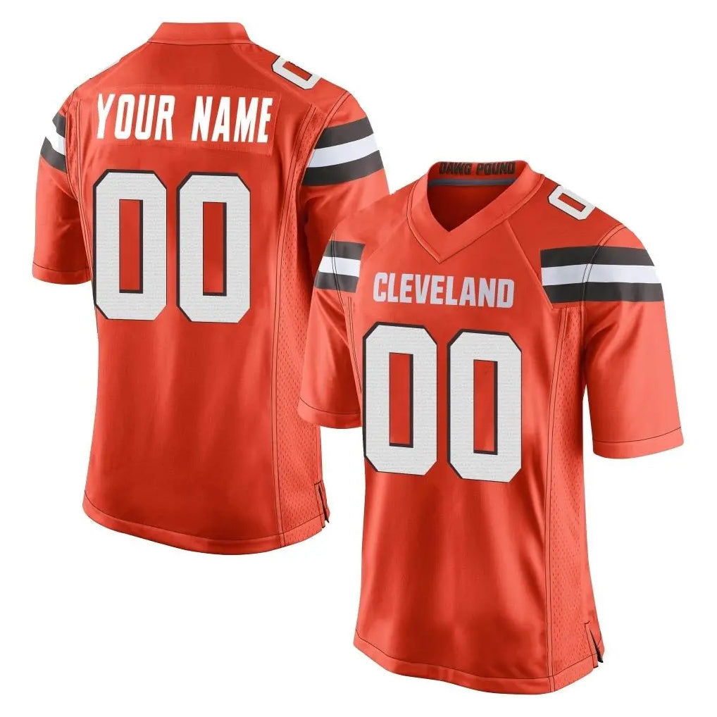 Tlead Custom C.Browns Orange Vapor Limited Home Game Any Name & Numbers Stitched Jerseys