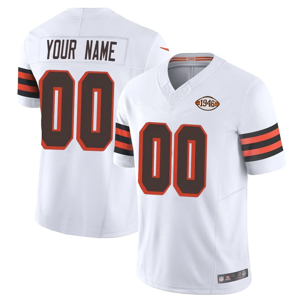 Tlead Custom C.Browns White Limited Vapor F.U.S.E. Alternate Game Any Name & Numbers Stitched Jerseys
