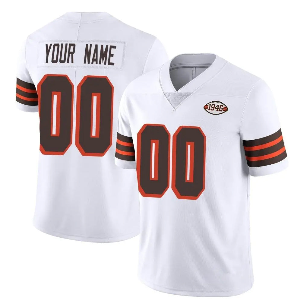 Tlead Custom C.Browns White Limited Vapor Untouchable Home Game Any Name & Numbers Stitched Jerseys