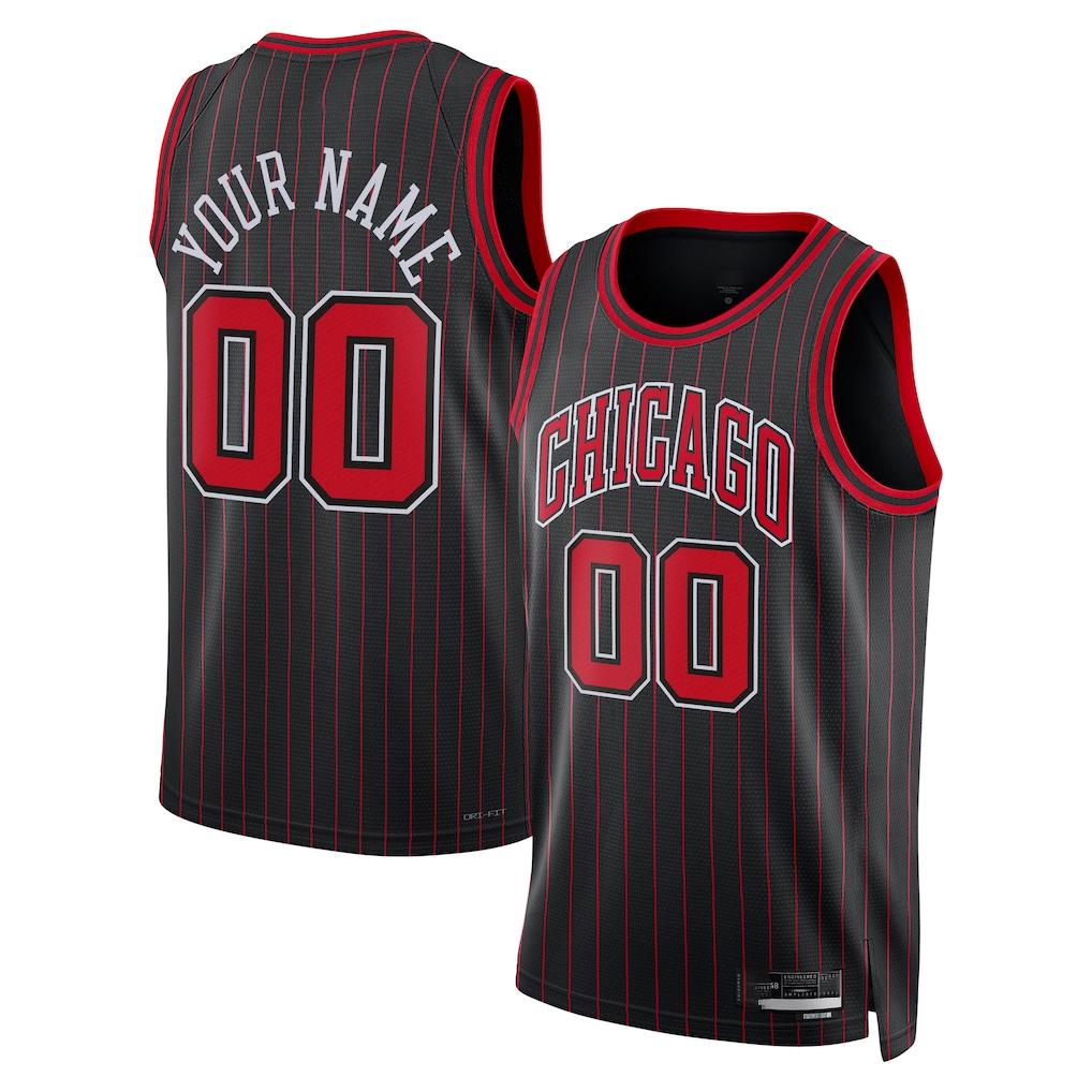 Tlead Custom C.Bulls Black Swingman Jerseys - Statement Edition