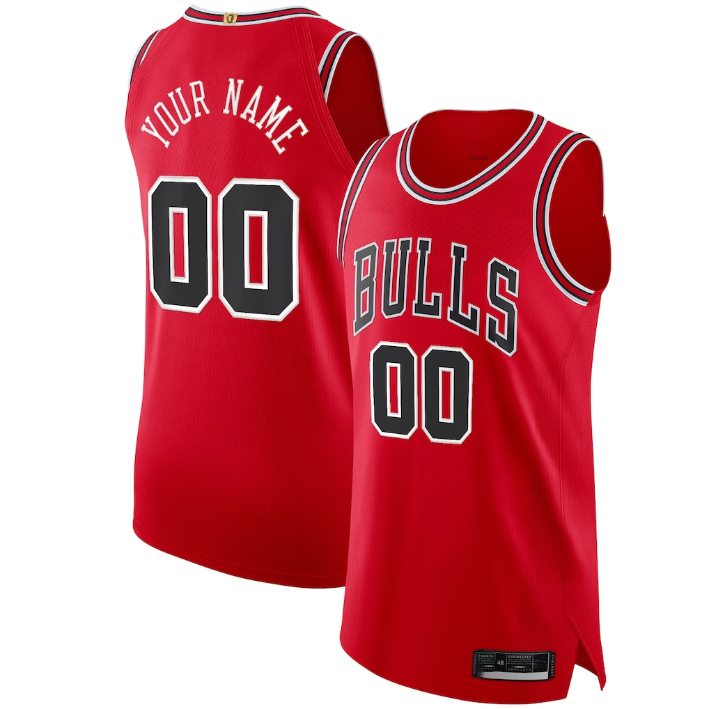 Tlead Custom C.Bulls Red Authentic Jerseys - Icon Edition