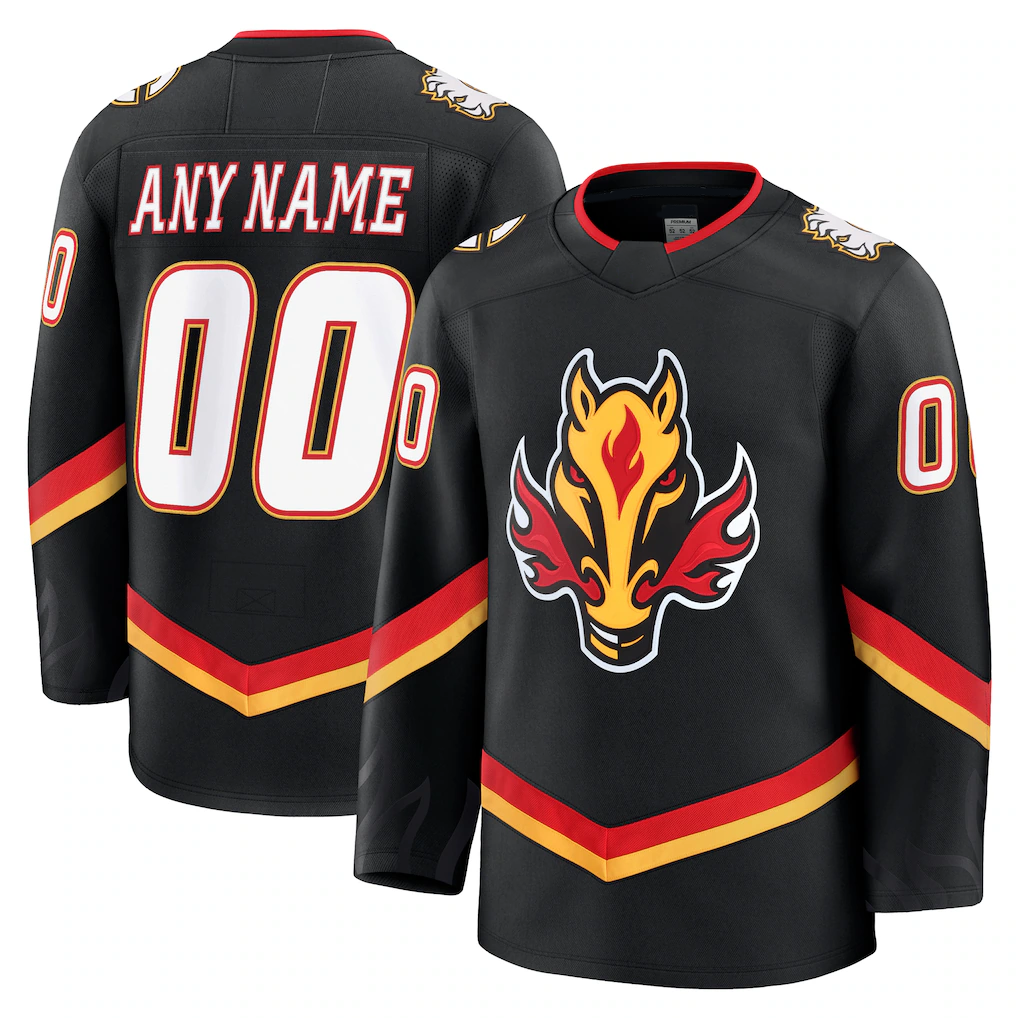 Tlead Custom C.Flames Black Alternate Premium Jerseys