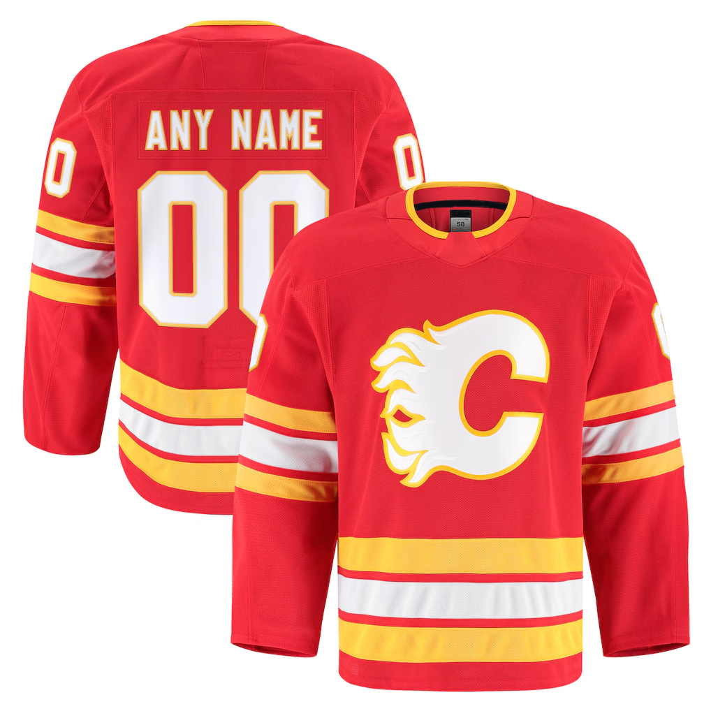 Tlead Custom C.Flames Red Home Authentic Pro Jerseys