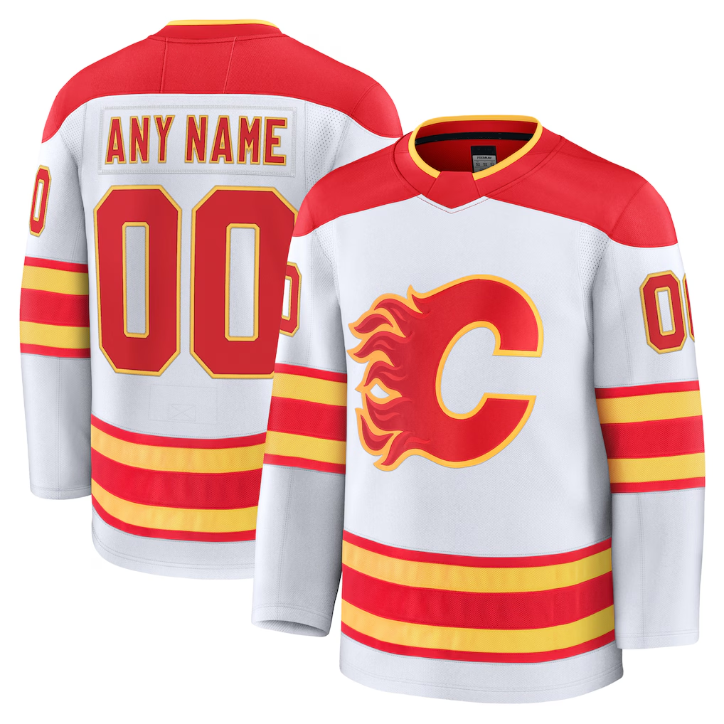 Tlead Custom C.Flames White Away Premium Jerseys