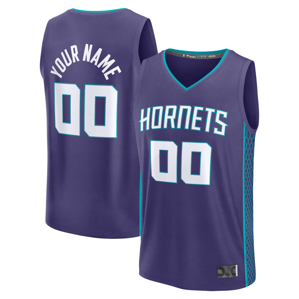 Tlead Custom C.Hornets  Purple Fast Break Jerseys - Icon Edition