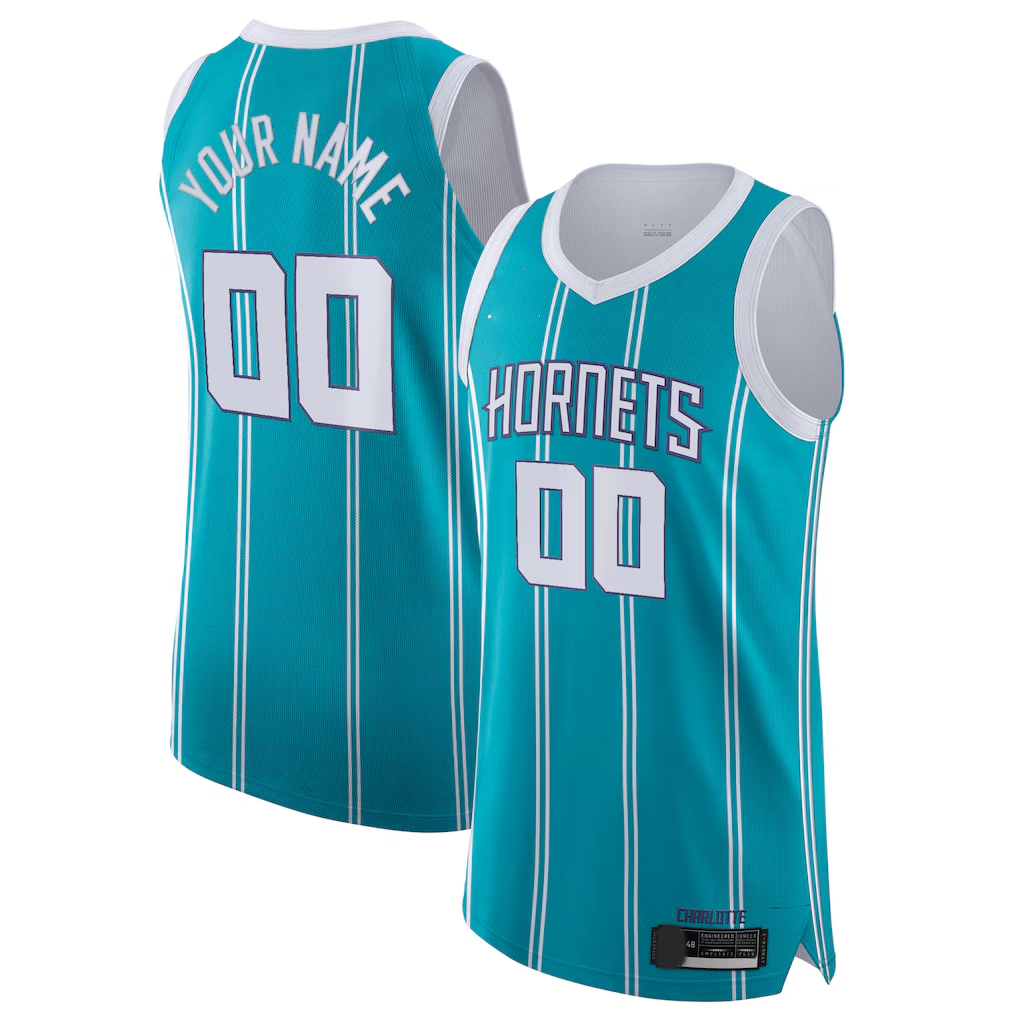 Tlead Custom C.Hornets  Teal 202021 Authentic Jerseys - Icon Edition
