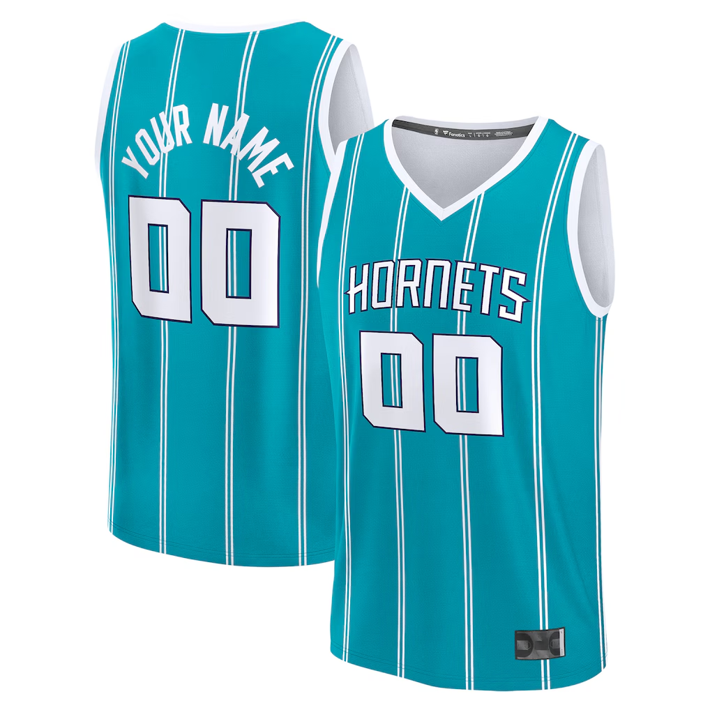 Tlead Custom C.Hornets  Teal Fast Break Jerseys - Icon Edition