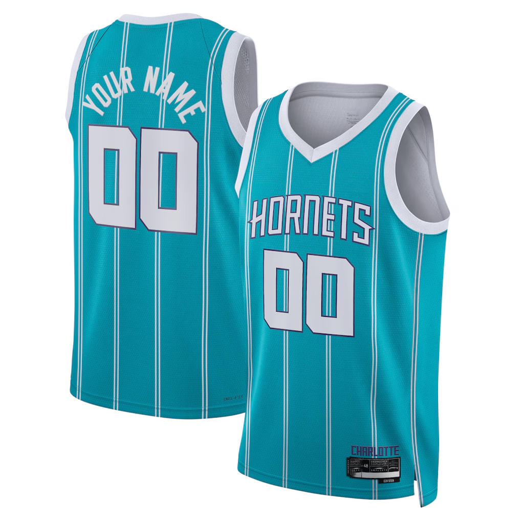 Tlead Custom C.Hornets  Teal Swingman Jerseys - Icon Edition