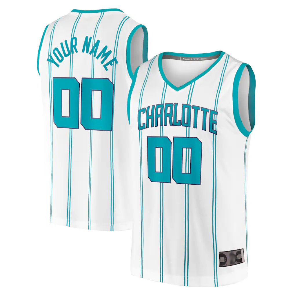 Tlead Custom C.Hornets  White Fast Break Custom Replica Jerseys - Association Edition