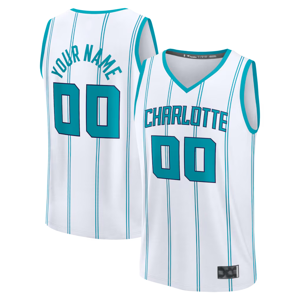 Tlead Custom C.Hornets  White Fast Break Jerseys - Icon Edition
