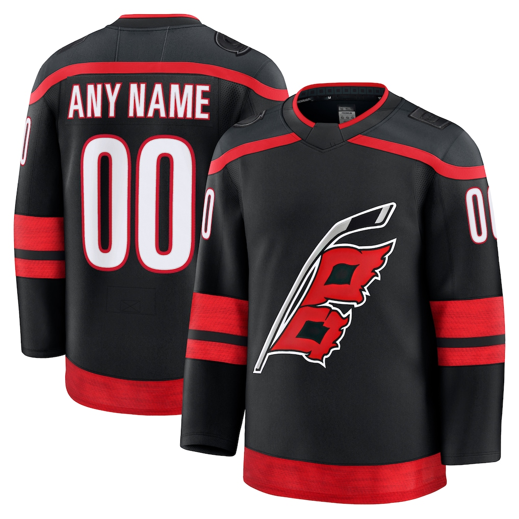 Tlead Custom C.Hurricanes Black Home Premium Stitched Jerseys
