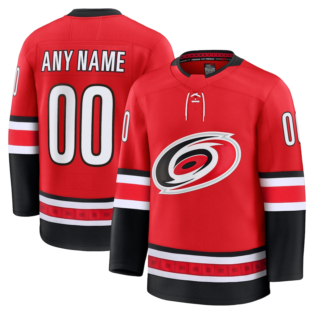 Tlead Custom C.Hurricanes Red Alternate Premium Stitched Jerseys