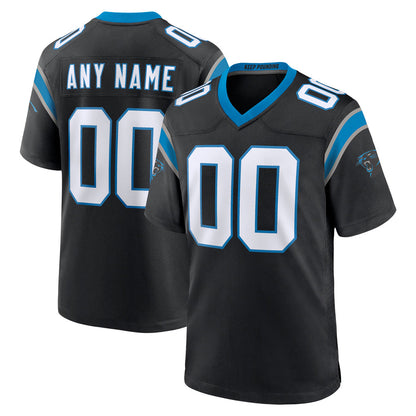 Tlead Custom C.Panthers Black Home Game Any Name & Numbers Stitched Jerseys