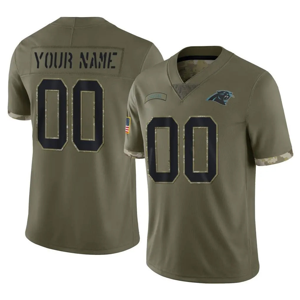 Tlead Custom C.Panthers Olive Salute to Service Game Any Name & Numbers Stitched Jerseys