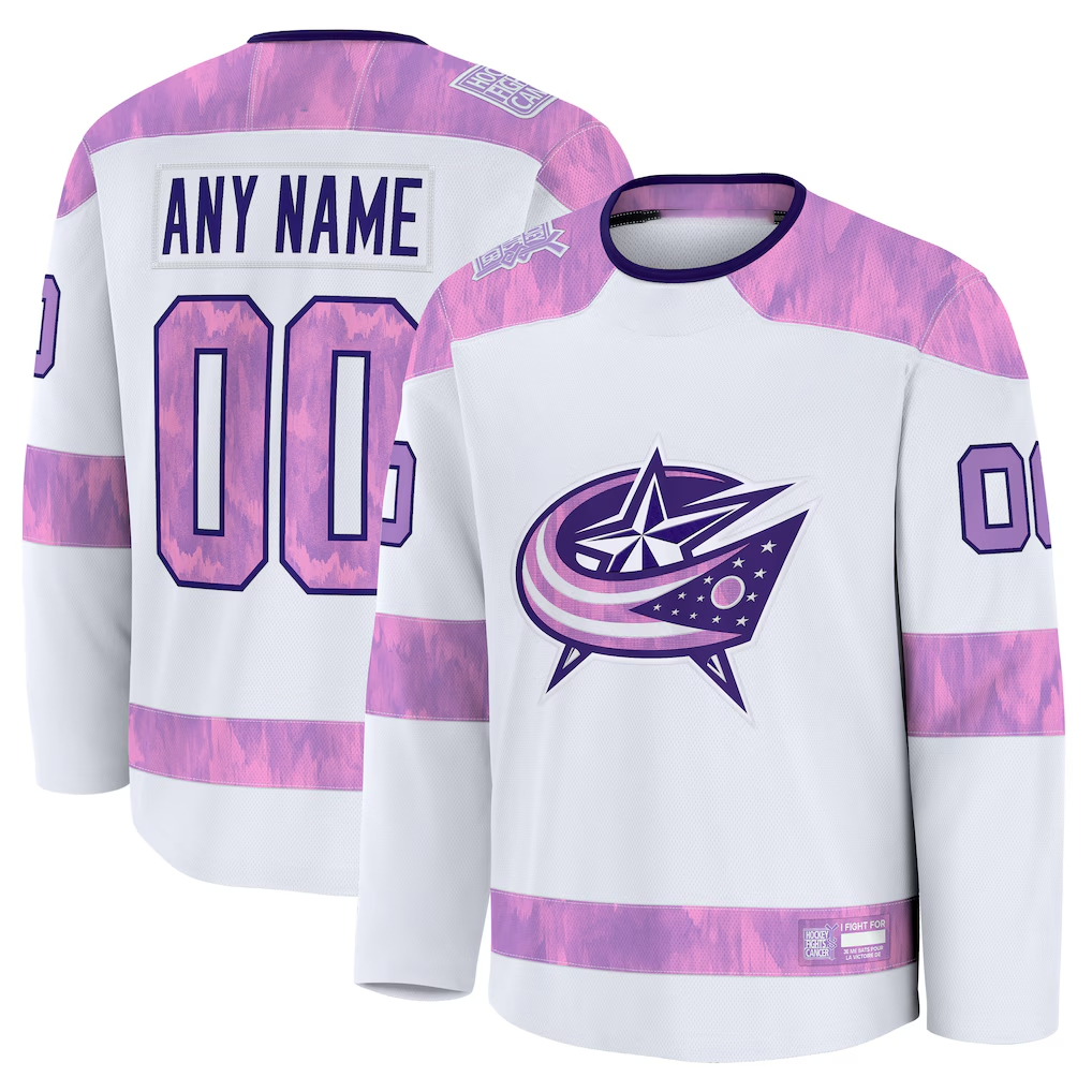 Tlead Custom CB.Jackets White 2024 Hockey Fights Cancer Practice Jersey