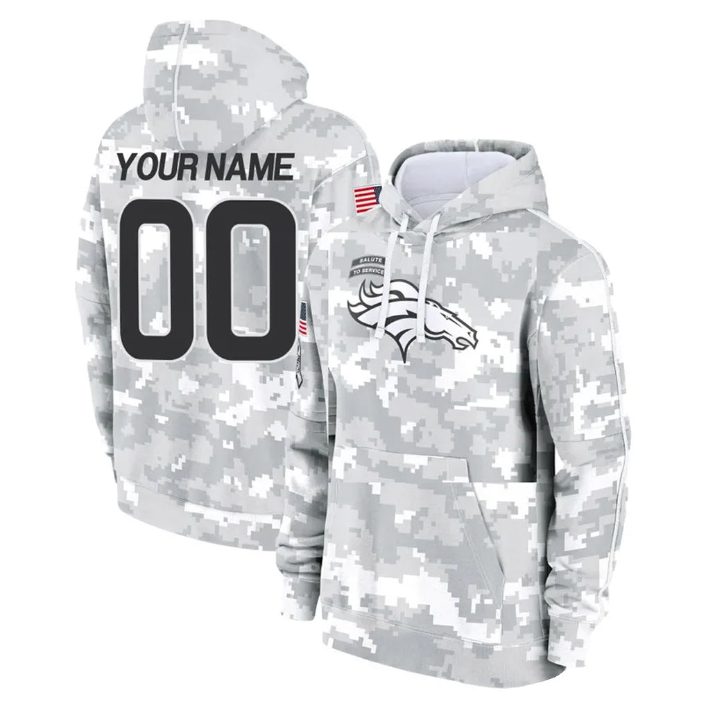 Tlead Custom D.Broncos Arctic Camo Salute to Service Hoodies Limited Any Name & Numbers Stitched Jerseys