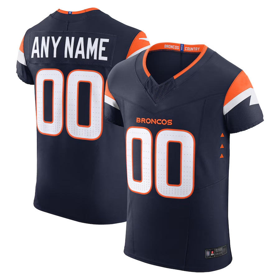 Tlead Custom D.Broncos Navy Vapor F.U.S.E. Elite Stitched Jerseys