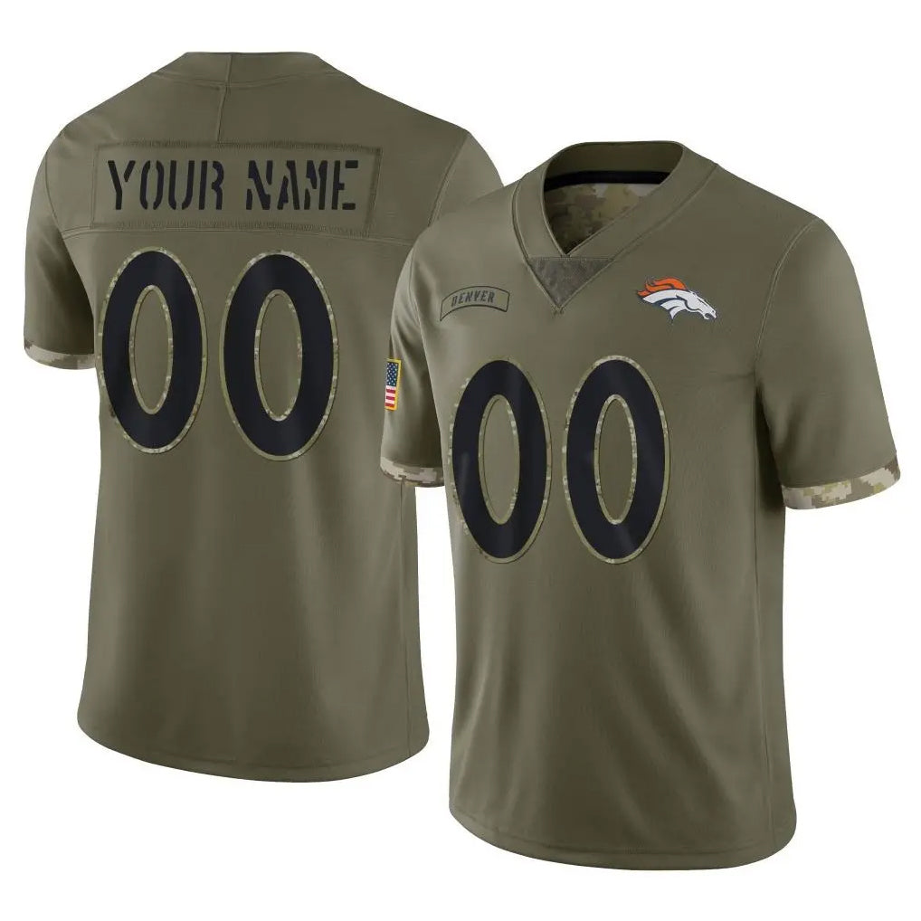 Tlead Custom D.Broncos Olive Salute To Service Limited Any Name & Numbers Stitched Jerseys