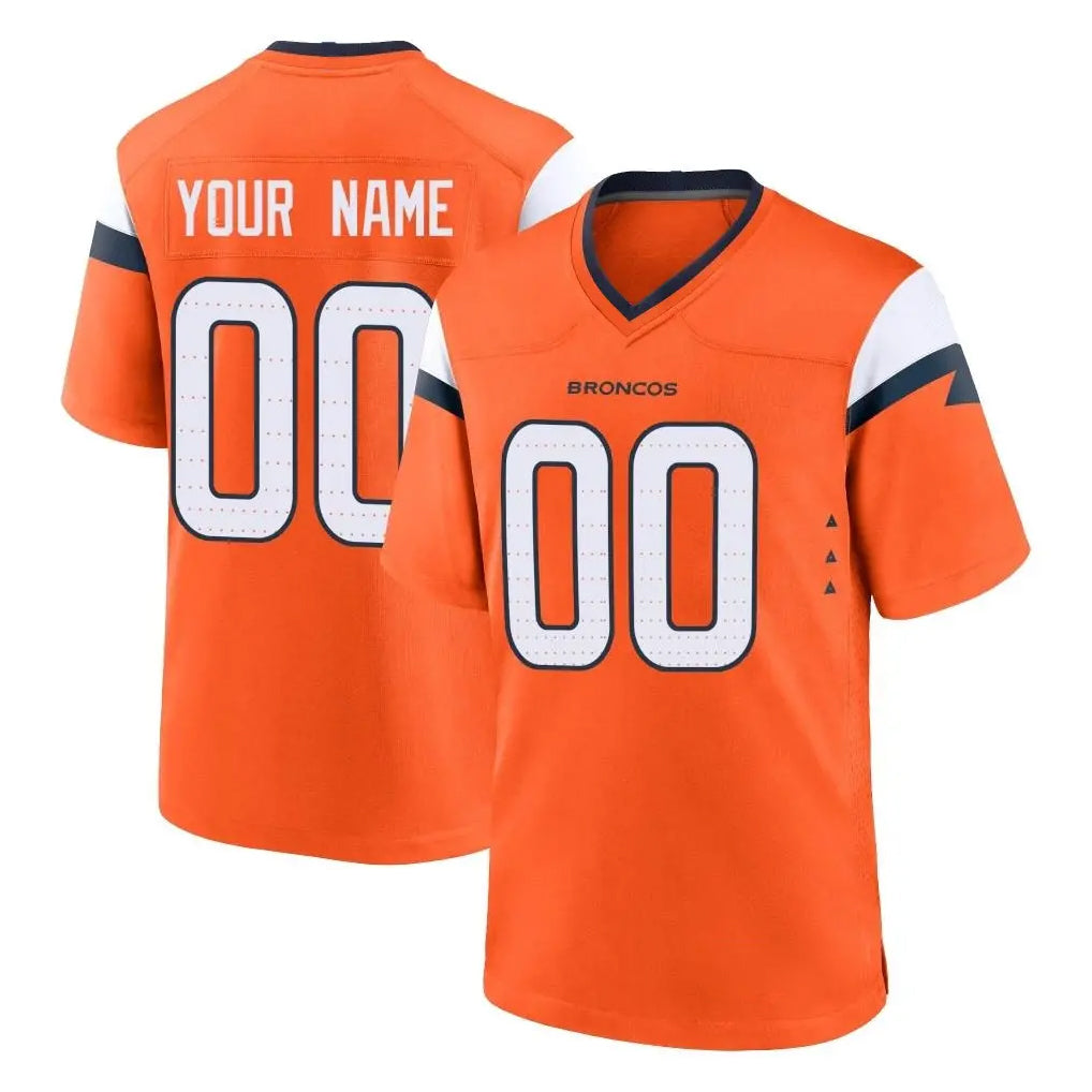 Tlead Custom D.Broncos Orange Home Game Any Name & Numbers Stitched Jerseys