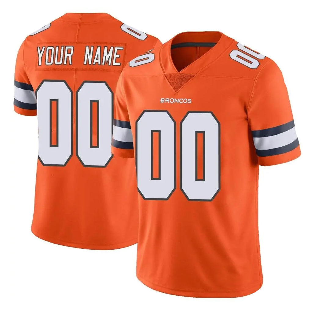 Tlead Custom D.Broncos Orange Vapor Untouchable Limited Home Game Any Name & Numbers Stitched Jerseys