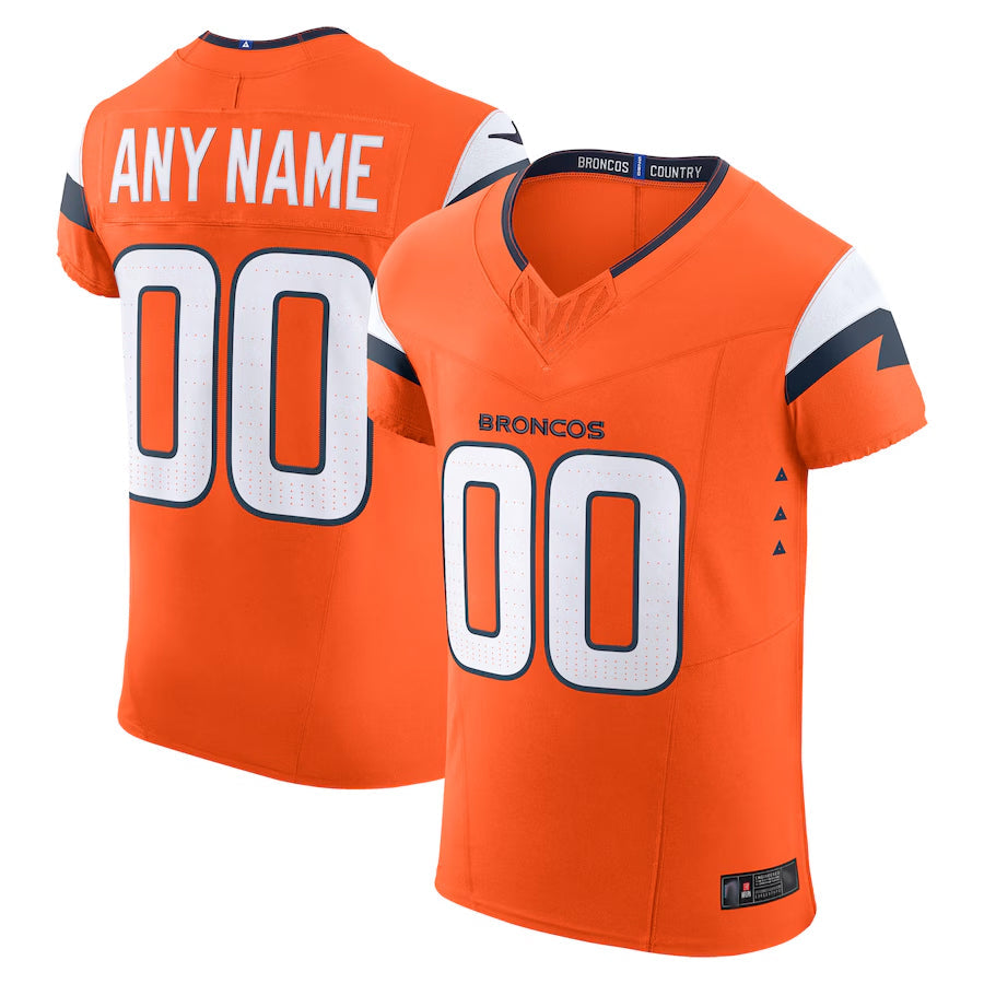 Tlead Custom D.Broncos Vapor F.U.S.E. Elite Orange Stitched Jerseys