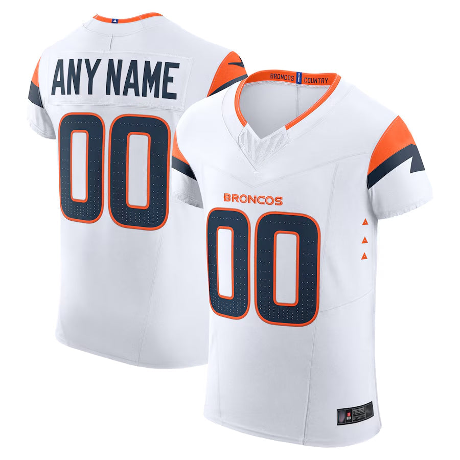 Tlead Custom D.Broncos Vapor F.U.S.E. Elite White Stitched Jerseys