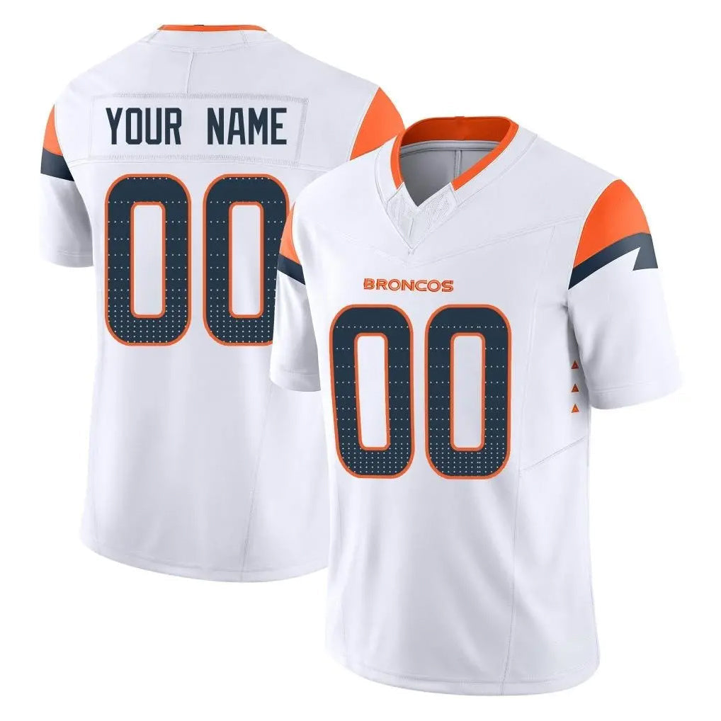 Tlead Custom D.Broncos White Limited Vapor F.U.S.E. Home Game Any Name & Numbers Stitched Jerseys