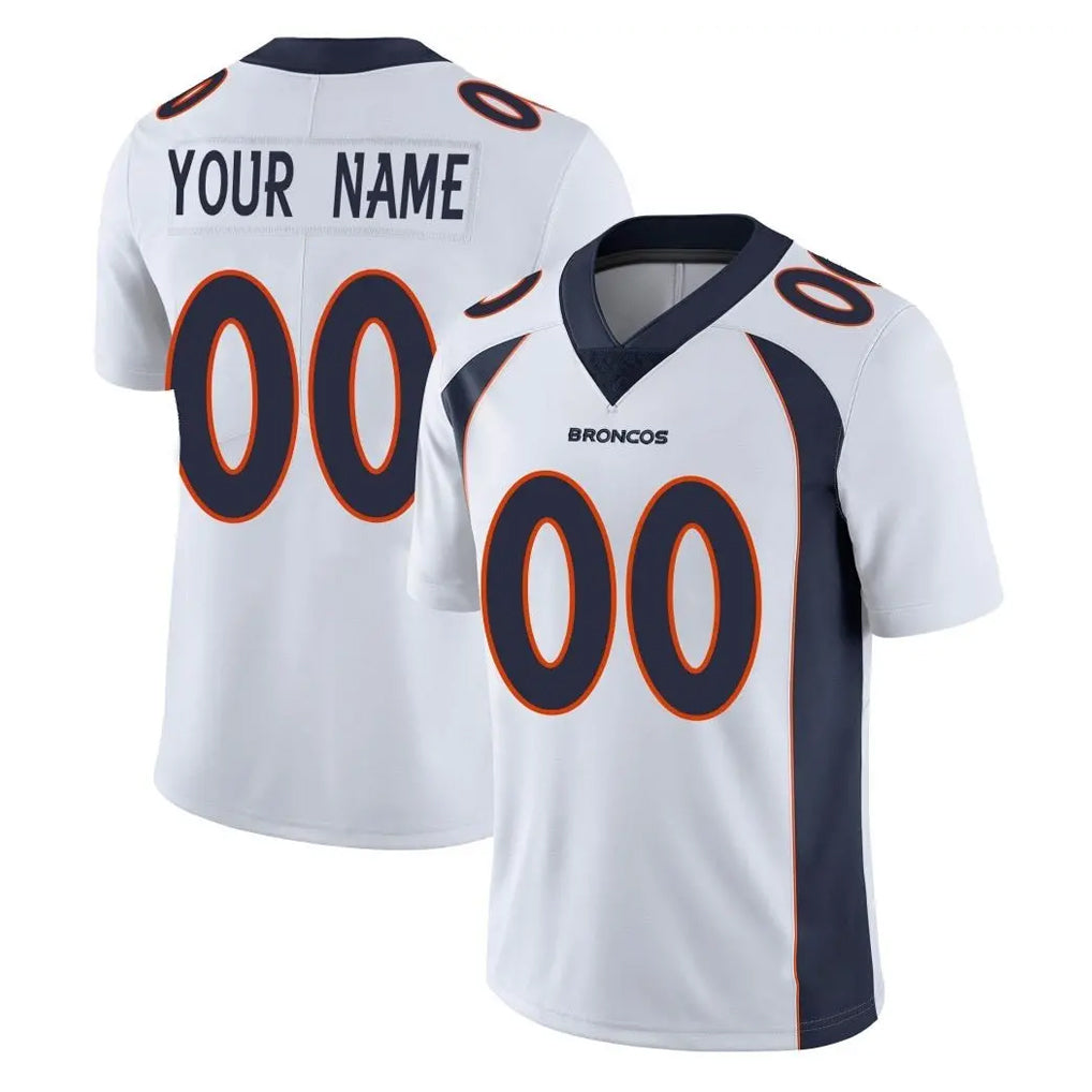 Tlead Custom D.Broncos White Vapor Untouchable Limited Home Game Any Name & Numbers Stitched Jerseys