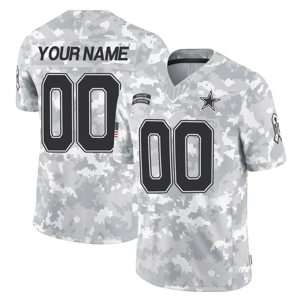 Tlead Custom D.Cowboys Arctic Camo Salute to Service Limited Home Game Any Name & Numbers Stitched Jerseys