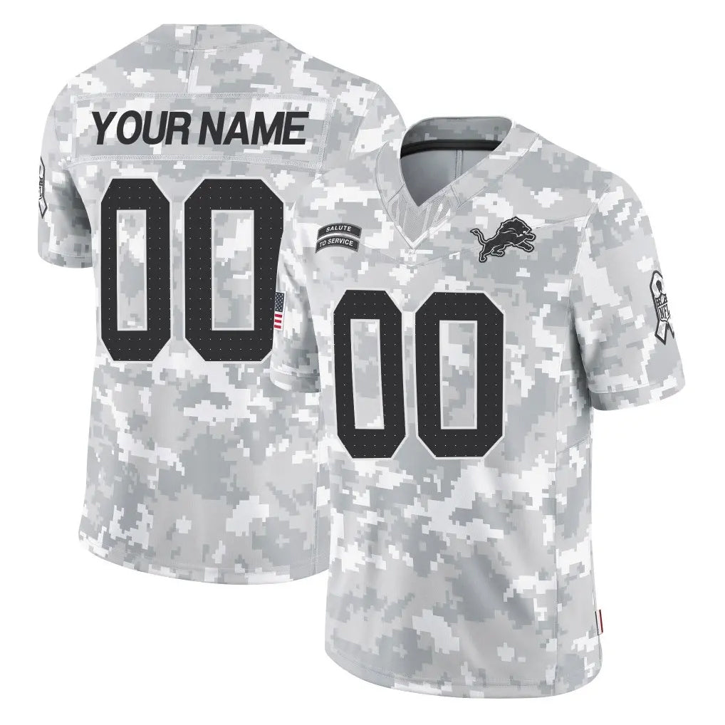 Tlead Custom D.Lions Arctic Camo Salute To Service Limited Any Name & Numbers Stitched Jerseys