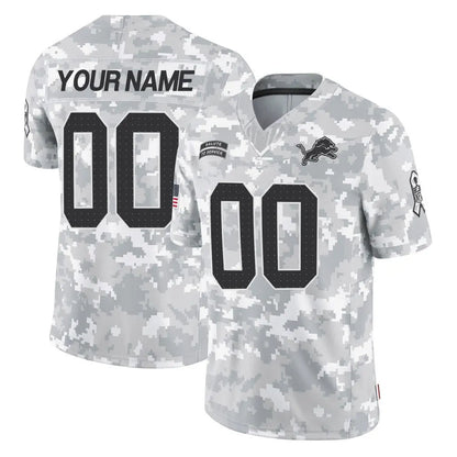 Tlead Custom D.Lions Arctic Camo Salute To Service Limited Any Name & Numbers Stitched Jerseys