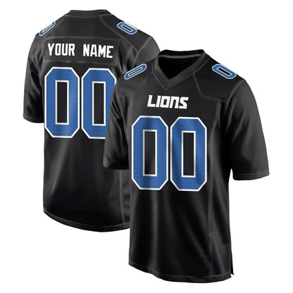 Tlead Custom D.Lions Black Fashion Home Game Any Name & Numbers Stitched Jerseys