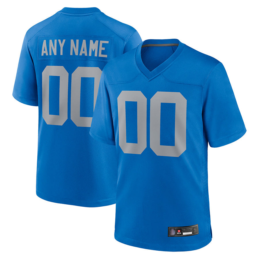 Tlead Custom D.Lions Blue Limted Game Alternate Stitched Jerseys