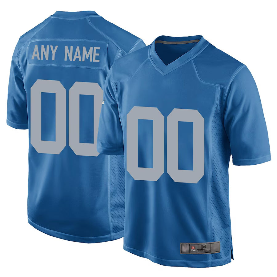 Tlead Custom D.Lions Blue Replica Game Alternate Stitched Jerseys