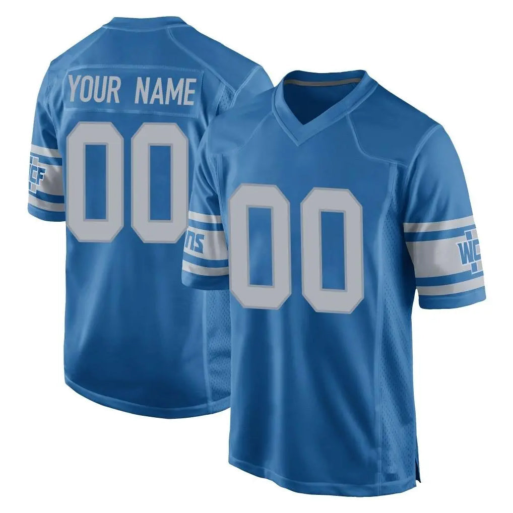 Tlead Custom D.Lions Blue Vapor Untouchable Throwback Game Any Name & Numbers Stitched Jerseys
