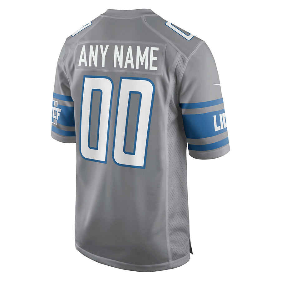 Tlead Custom D.Lions Gray Replica Game Stitched Jerseys