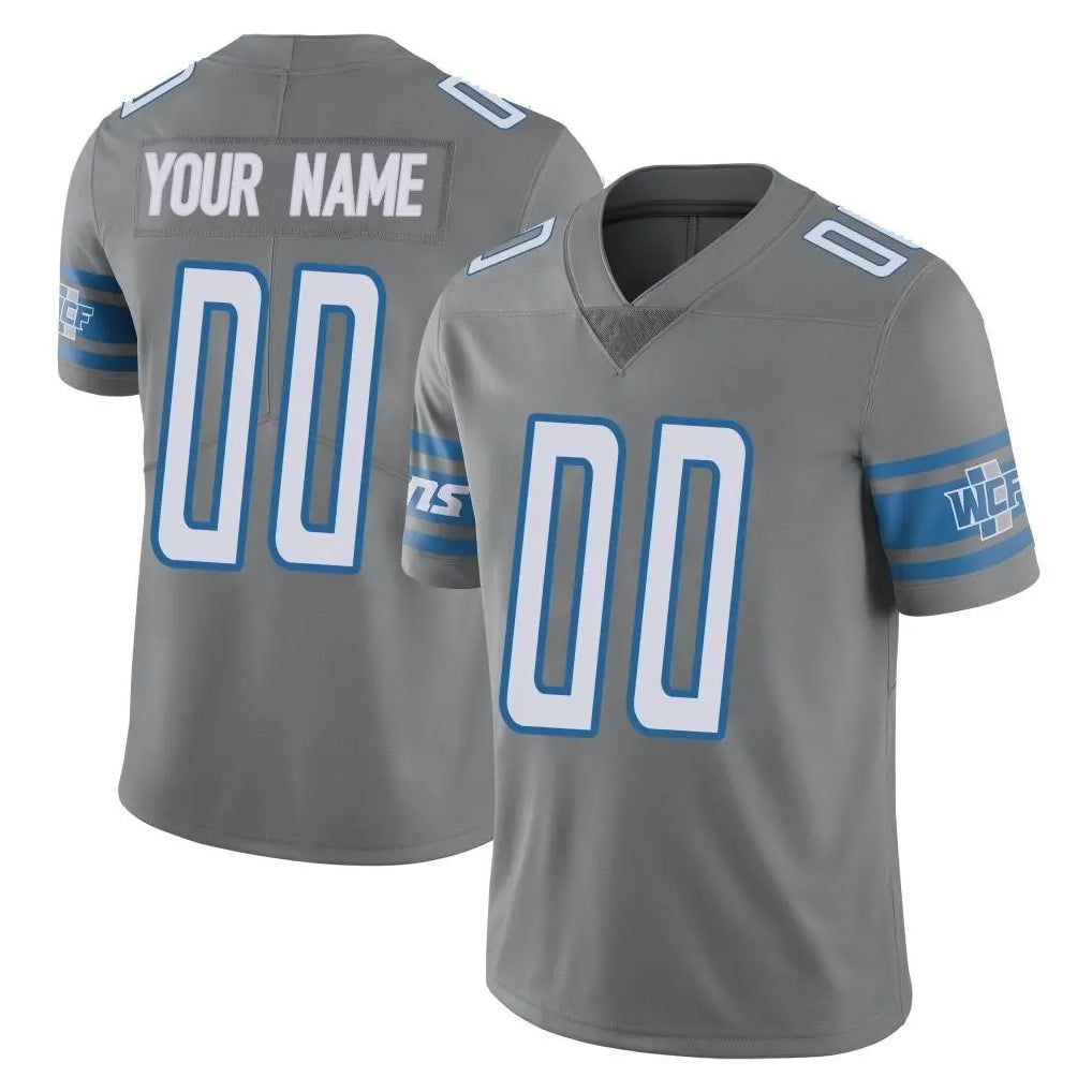 Tlead Custom D.Lions Gray Vapor Untouchable Limited Home Game Any Name & Numbers Stitched Jerseys