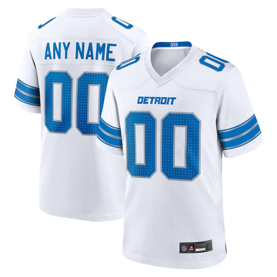 Tlead Custom D.Lions White Home Game Stitched Jerseys