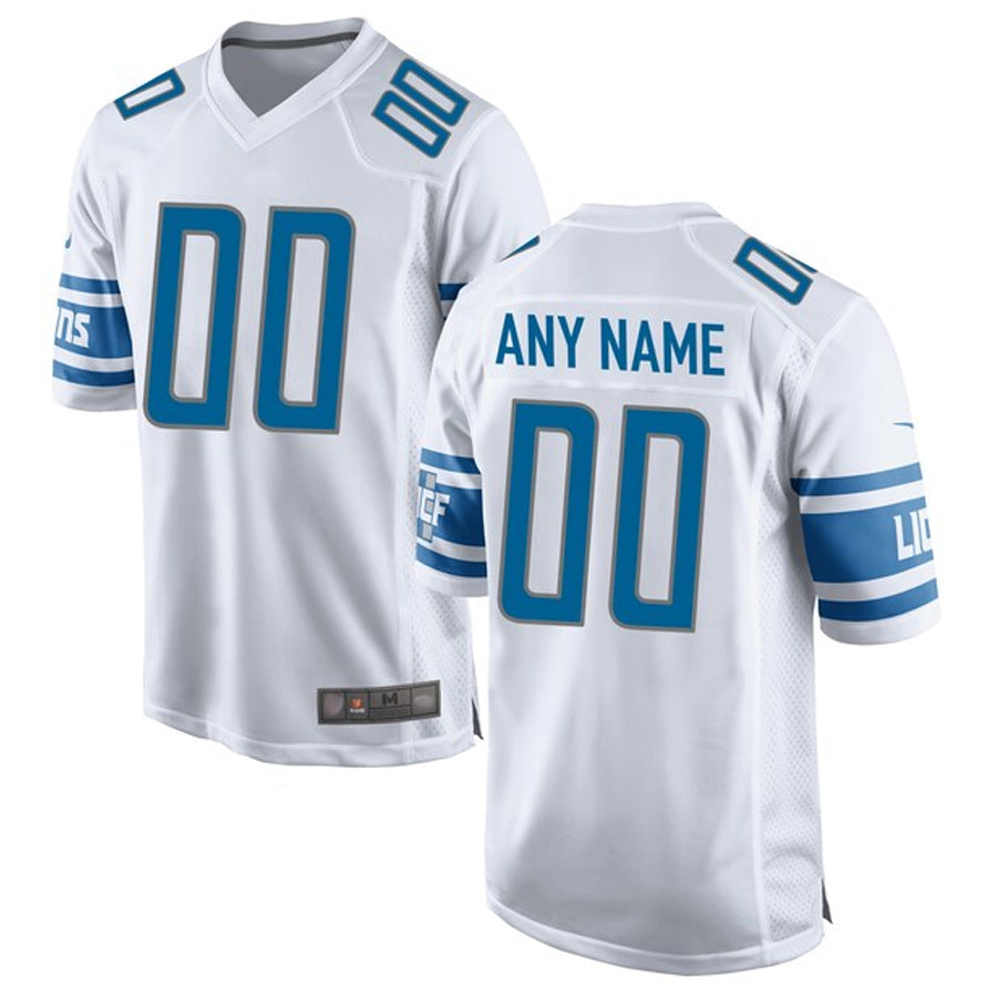 Tlead Custom D.Lions White Replica Game Stitched Jerseys