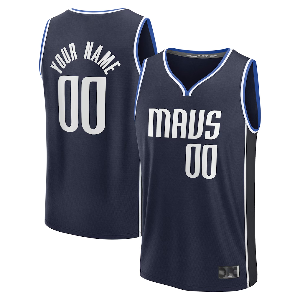 Tlead Custom D.Mavericks Navy Fast Break Jerseys - Statement Edition