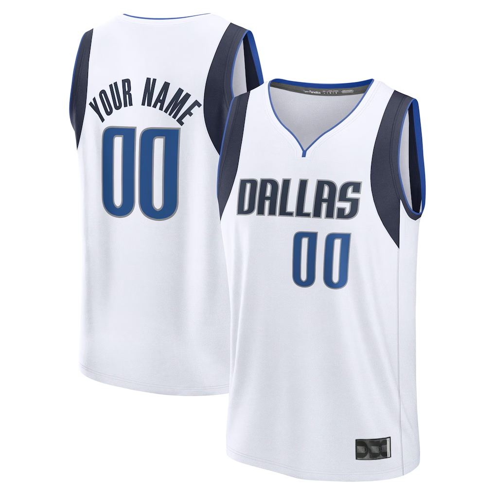 Tlead Custom D.Mavericks White Fast Break Jerseys - Association Edition